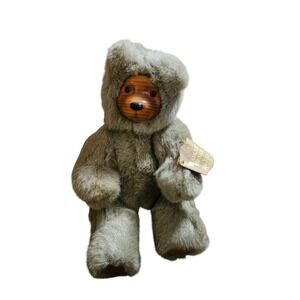 Vintage 1989 Robert Raikes Cookie Bear Wooden Face Plush Ltd Edition 660330 NWT